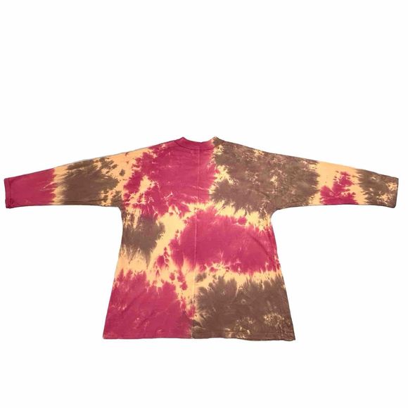 Free People We the Free Shirt Women’s M Red Brown Yellow Boho Tie Dye Colorful - Picture 2 of 12